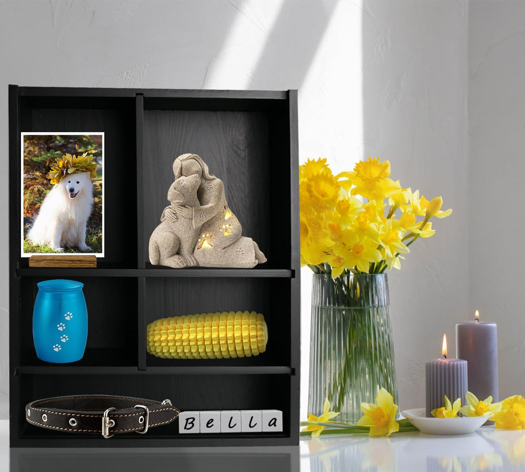 11*14" Solid Wood Pet Memorial Shadow Box Frame with Shelves