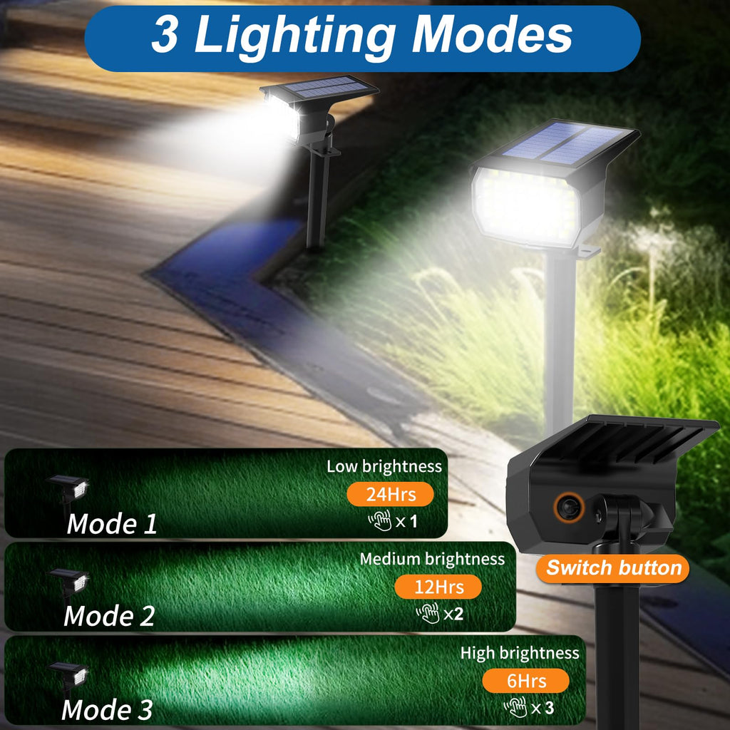 Solar Spot Lights Outdoor Landscape Spotlights 12 Pack Cool White