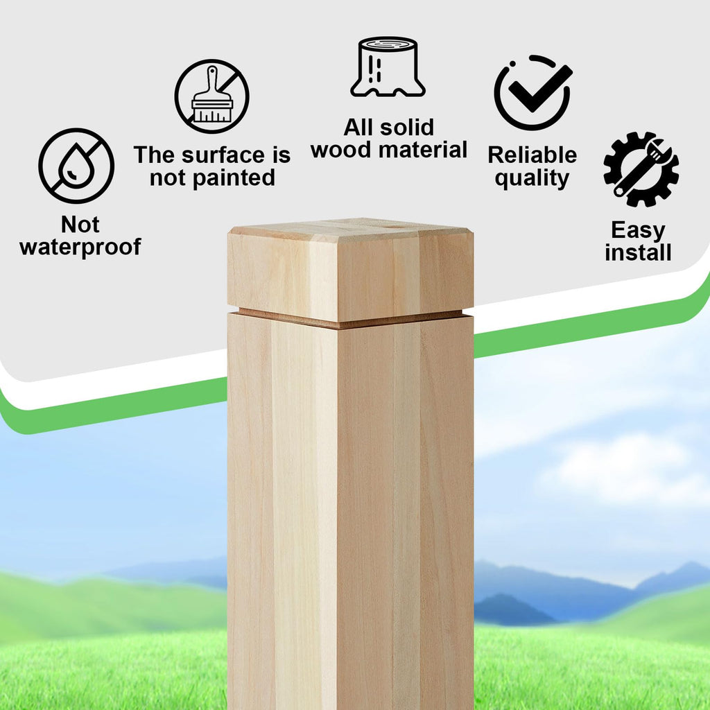2 Pcs 3" x 48" Solid Poplar Stair Newel Post with Single Groove