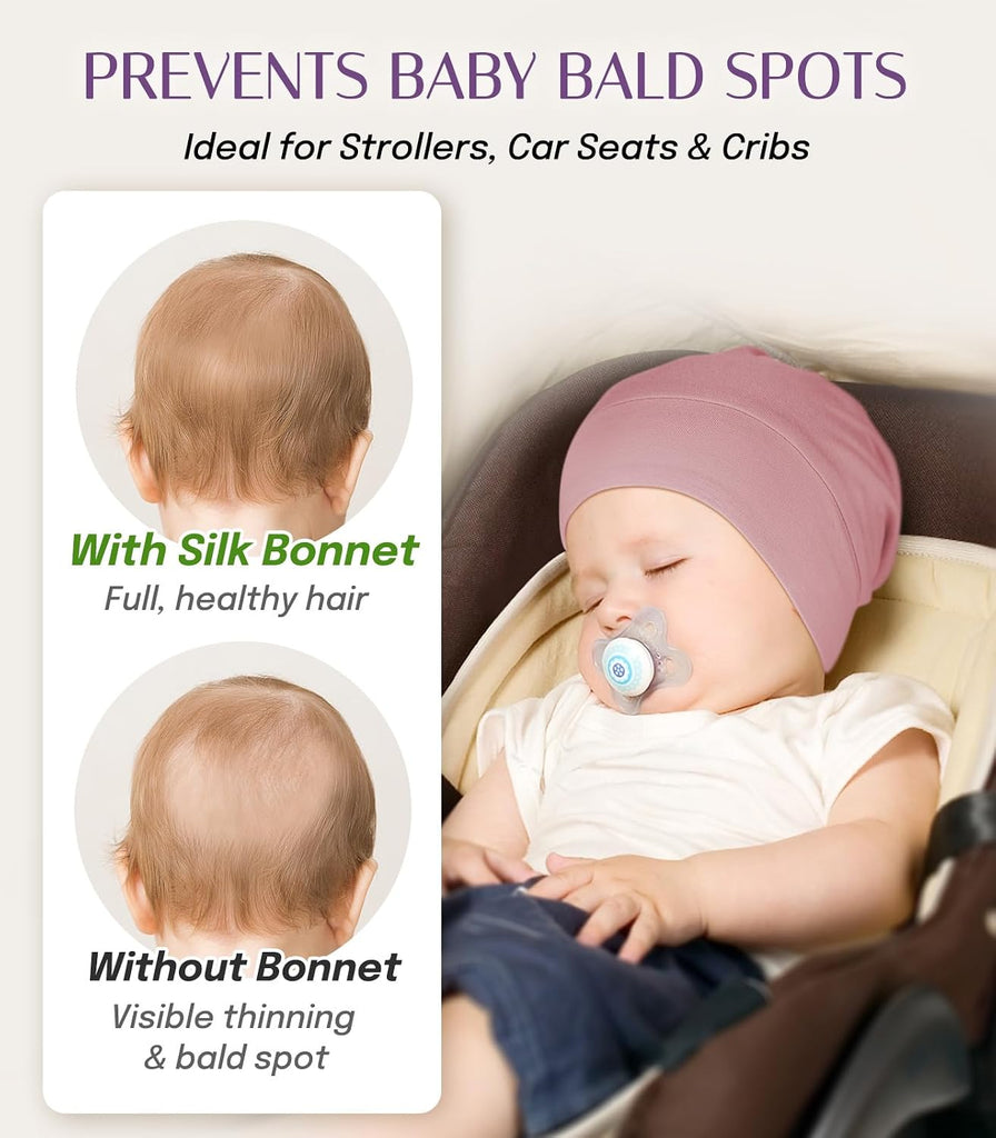 Silk Baby Bonnet, Sleep Cap, Adjustable