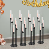 5 Arm Candelabra Centerpieces for Tables, 4 Set Floor Candle Holder, 41.3'' Tall Candlestick Stand with Acrylic