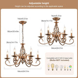 Rustic 6-Light Chandeliers,French Country Vintage Chandelier,Metal in Antique Bronze Pendant Chandelier,Pendant Light Fixture for Island Kitchen Farmhouse Dining Room Living Room A109-B07SCZK3TG