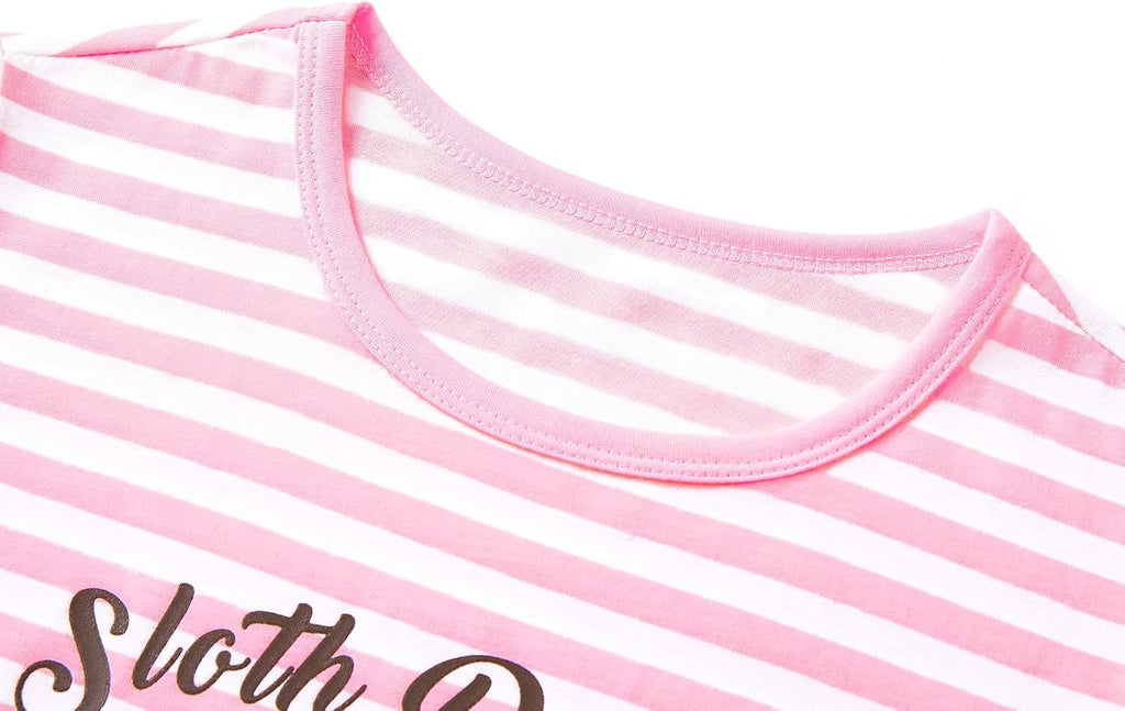 Girls Piece Adorable Cartoon Print Soft Pajama Set