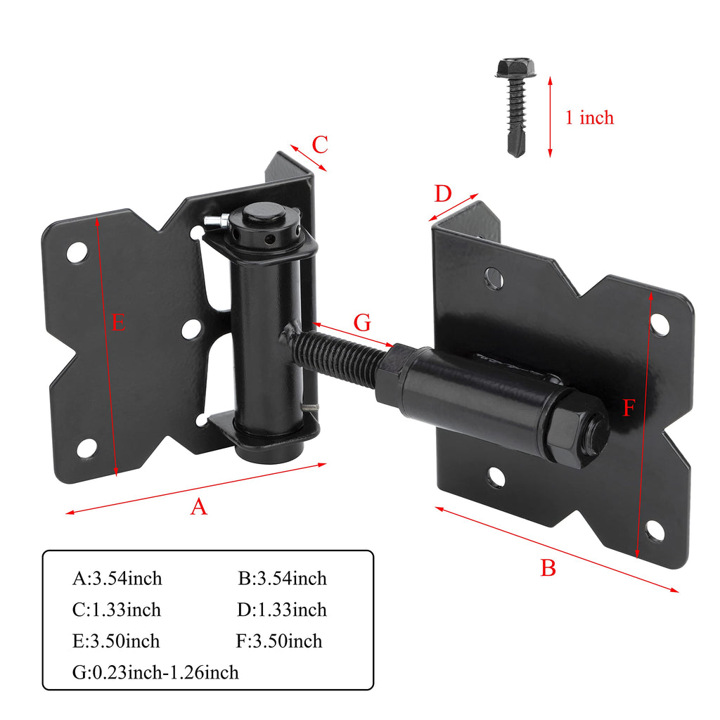 Heavy Duty Self Closing Gate Hinges Adjustable 90 Degree Gate Hardware Kit