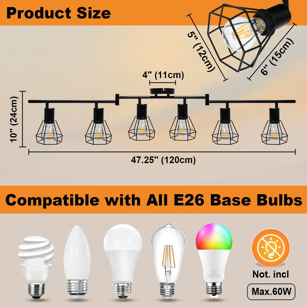 Track Lighting Fixtures Ceiling, E26 Black Spotlight