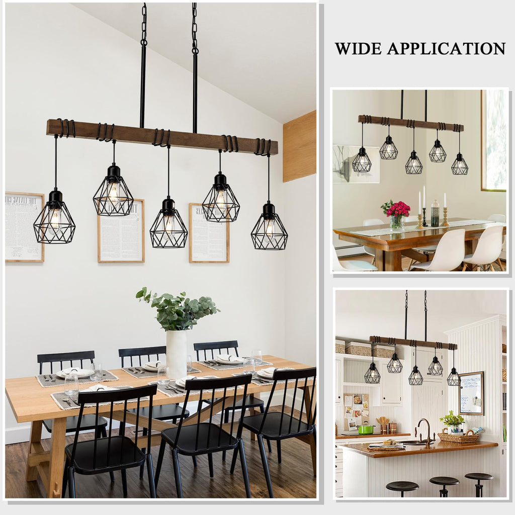 Farmhouse Dining Room Light Fixture,38.1" Kitchen Island Chandelier