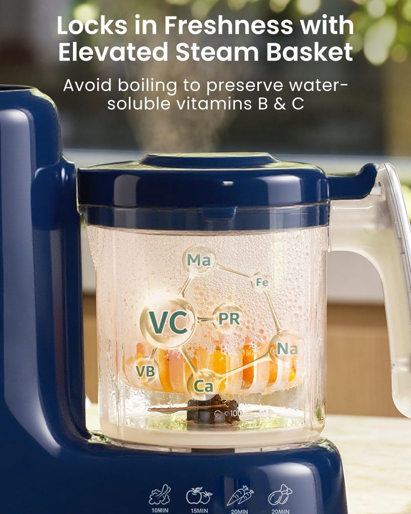 Baby Food Maker, Steam & Blend Baby Food Processor, Dark Blue