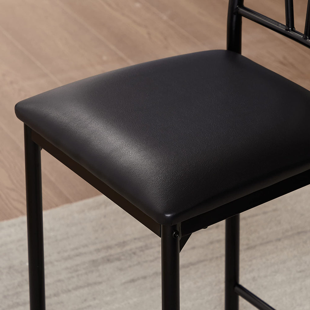 Small Bar Table and Chairs Tall Kitchen Breakfast Nook with Stools/Dining Set for 2, Storage Shelves, Space-Saving