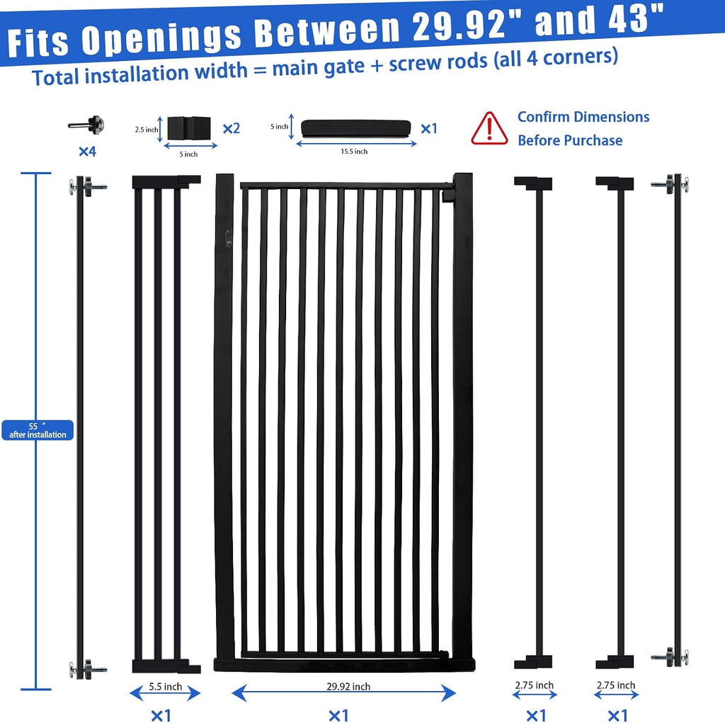 55 Inch Extra Tall Pet Gate for Cats