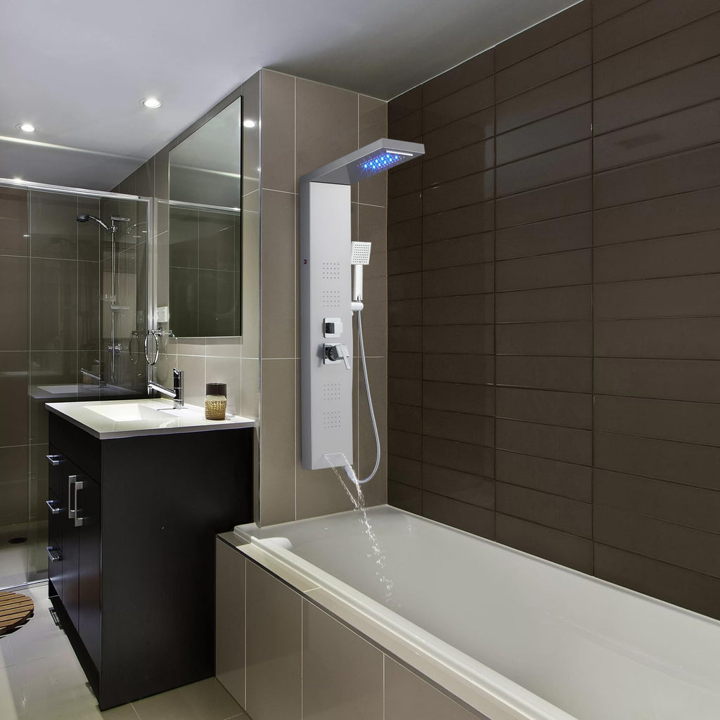 LED Shower Panel Tower System with Lights, 5 Shower Modes, 46.5 Inch