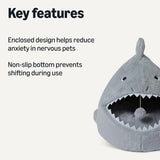 Shark Shape Cat House for Indoor Cats, Enclosed Design Helps Reduce Anxiety in Nervous Pets