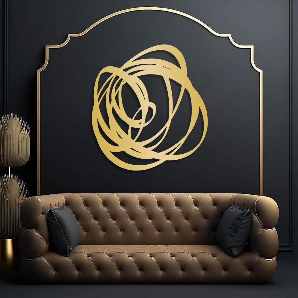 Abstract Metal Wall Art, Modern Art Decor, Unique Metal Wall Decor (Black, 19"x17" | 47x43.5 cm)