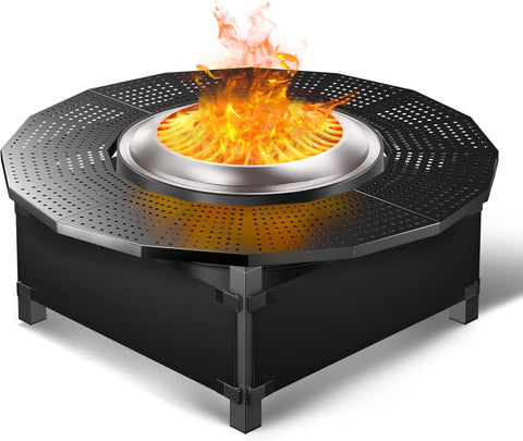 40 Inch Fire Pit Surround Tabletop - Wood Burning