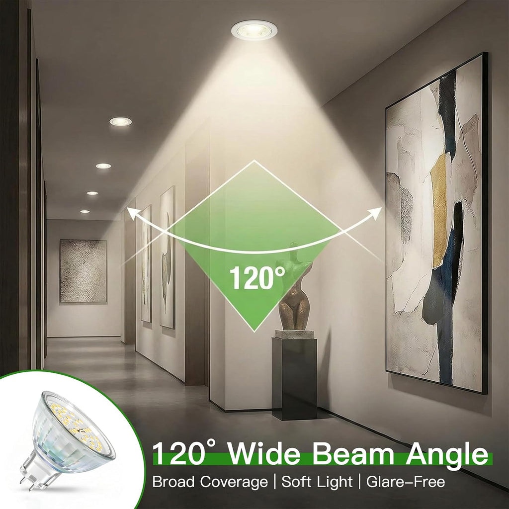 MR16 LED Bulbs 5W, 12V Low Voltage GU5.3 LED Spotlight Bulb, Non-dimmable, 450Lm, 120° Flood Beam Angle