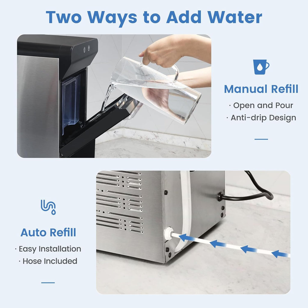 V2.0 Nugget Ice Maker, 38lbs/24H Countertop Pellet Ice Machine with Self-Cleaning, Energy-Efficient, Chewable Pebble