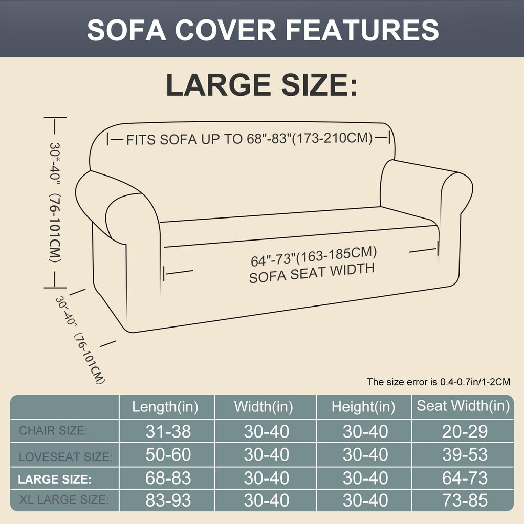 Stretch Couch Covers for Sofa Washable, Large, Light Grey