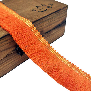 1" wide Decorative polyester Fringe Trim, Lace Trim, 5 yards (orange)