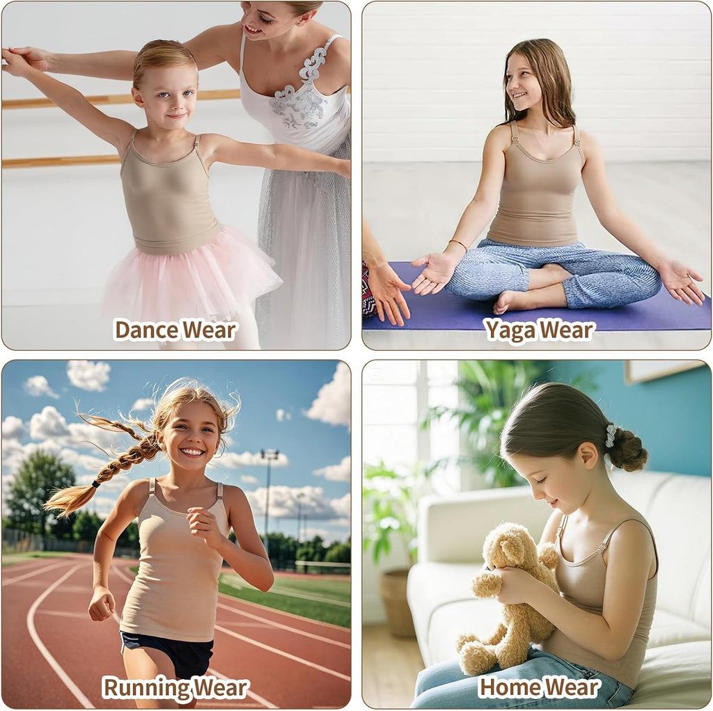 Seamless Camisole Tank Tops Camis for Girls with Clear Straps
