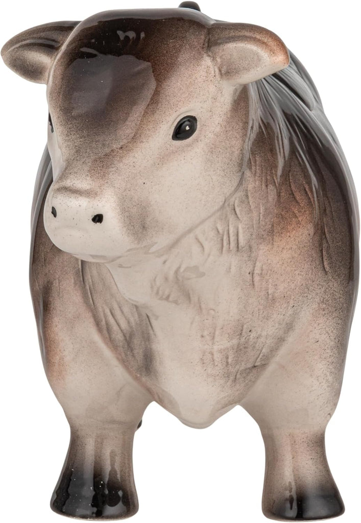 Vintage Ceramic Cow Cookie Jar, Black and Brown