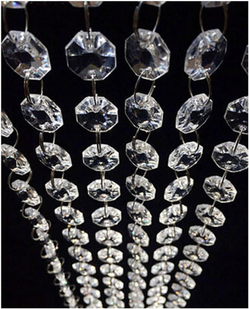 99FT Clear Acrylic Crystal Garland Strands Hanging Chandelier Bead Chain Ornament String Decorations for Manzanita