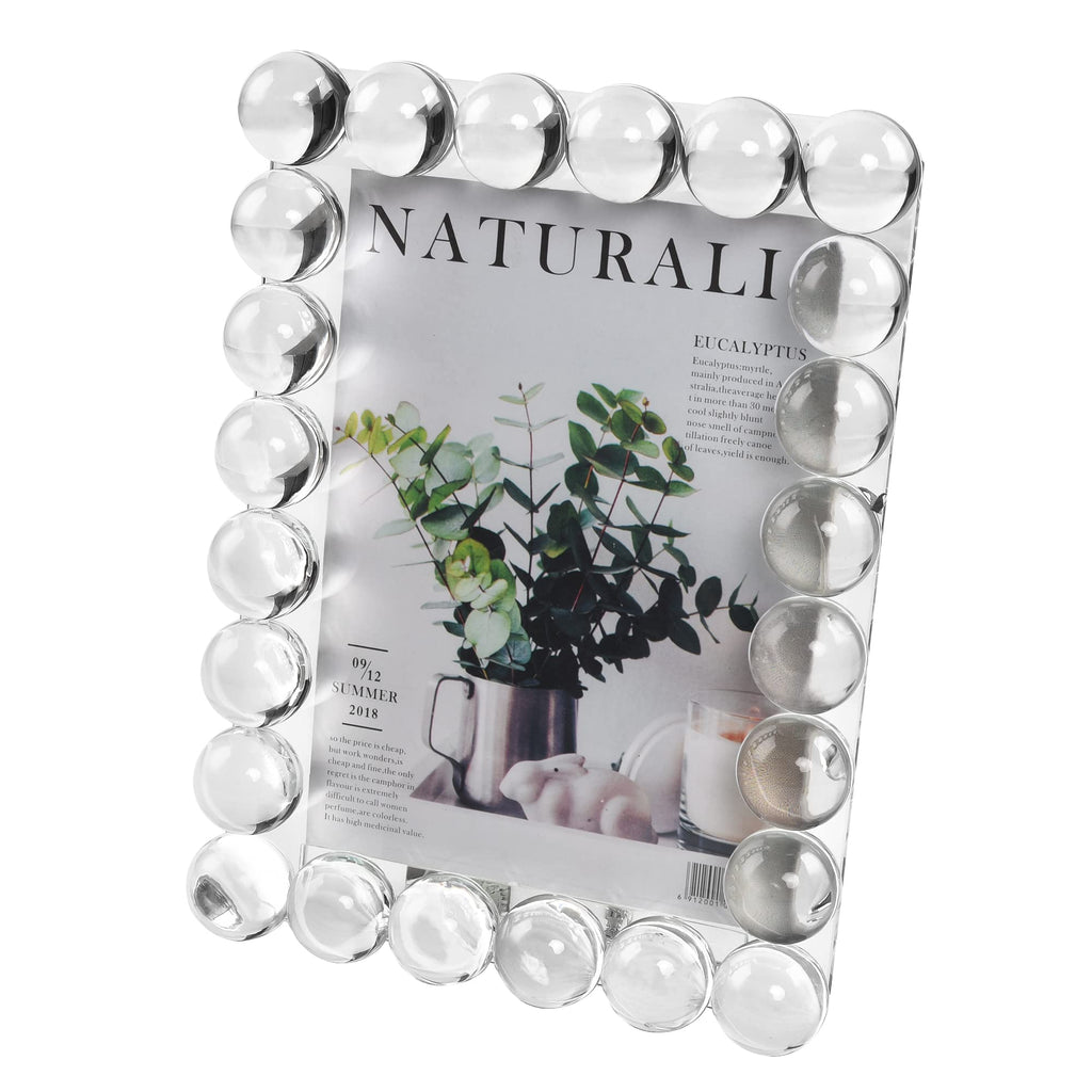 Crystal 5x7Inch Picture Frame Decor, Wedding Frame Tabletop Display, Display Pictures 5''x 7'', Comes with Gift Box