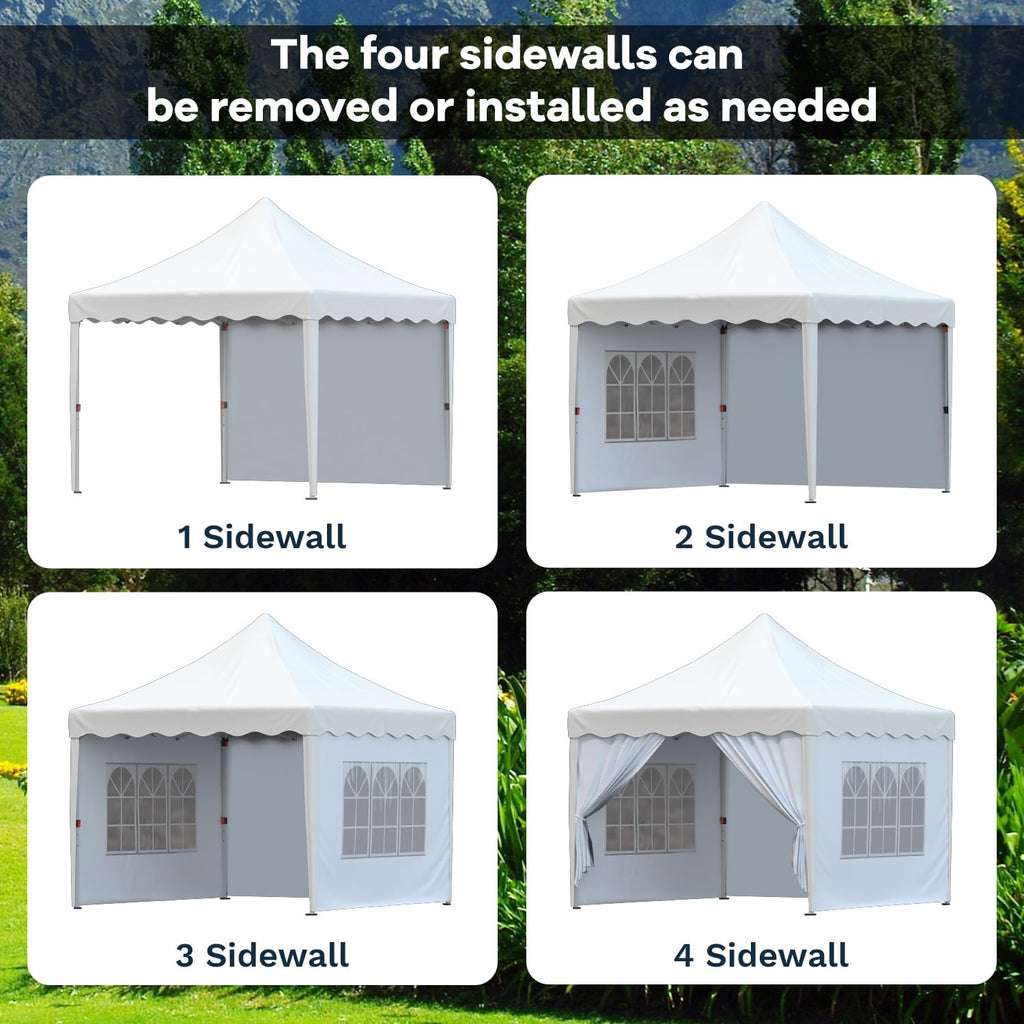 10x10 FT Pop Up Canopy Tent, Outdoor Gazebo with 4 Removable Sidewalls, Carrying Bag, Instant Shelter for Parties