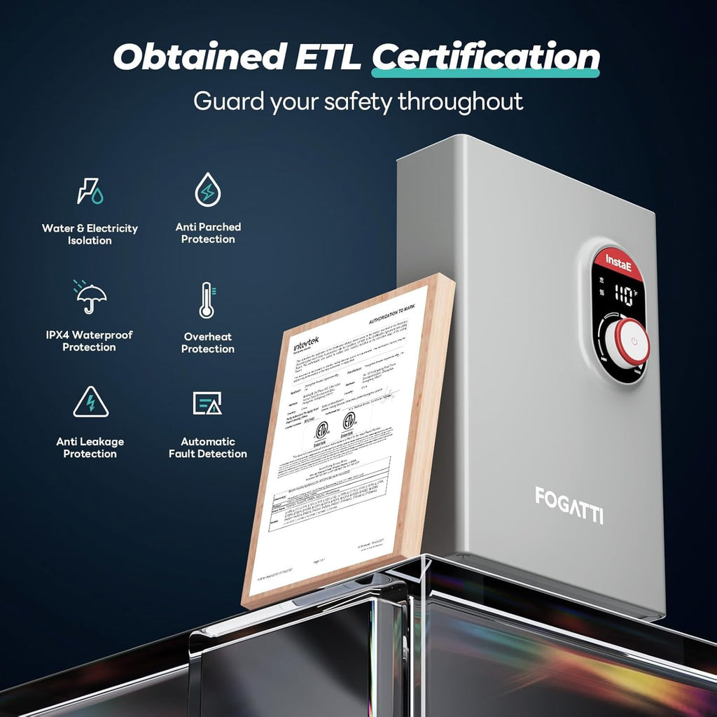 14kW Tankless Water Heater Electric, 240 Volt On Demand Instant Hot Water Heater, ETL Certified