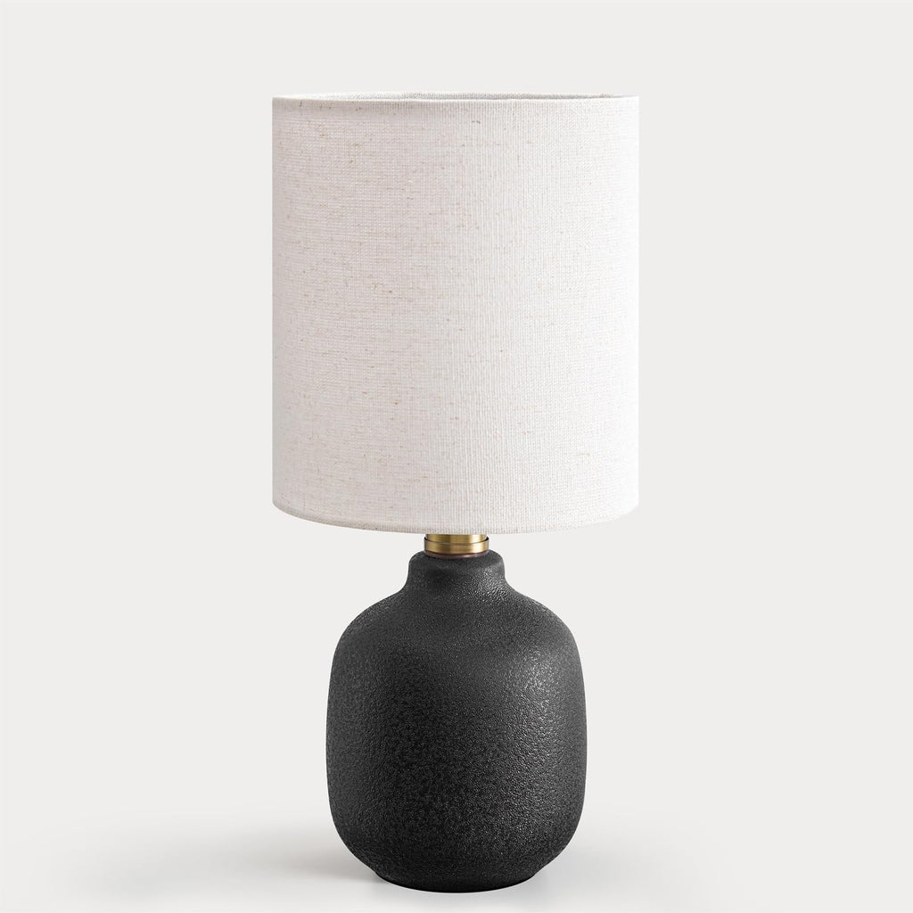 12" Modern Ceramic Table Lamp Small Desk Lamps Black