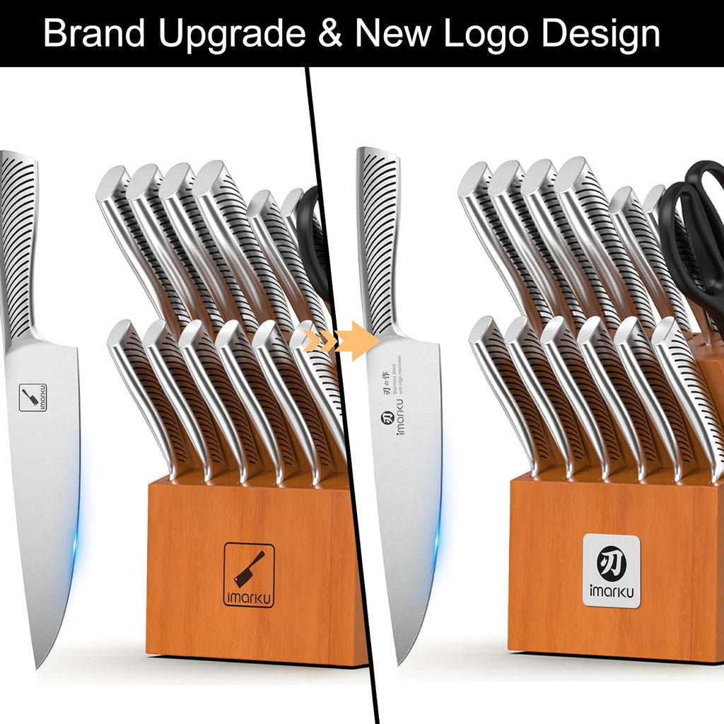 14-Piece Japanese Gyutou Stainless Steel Kitchen Knife Set | 15° Precision Edge | 56±2 HRC Hardness | Full-Tang Build