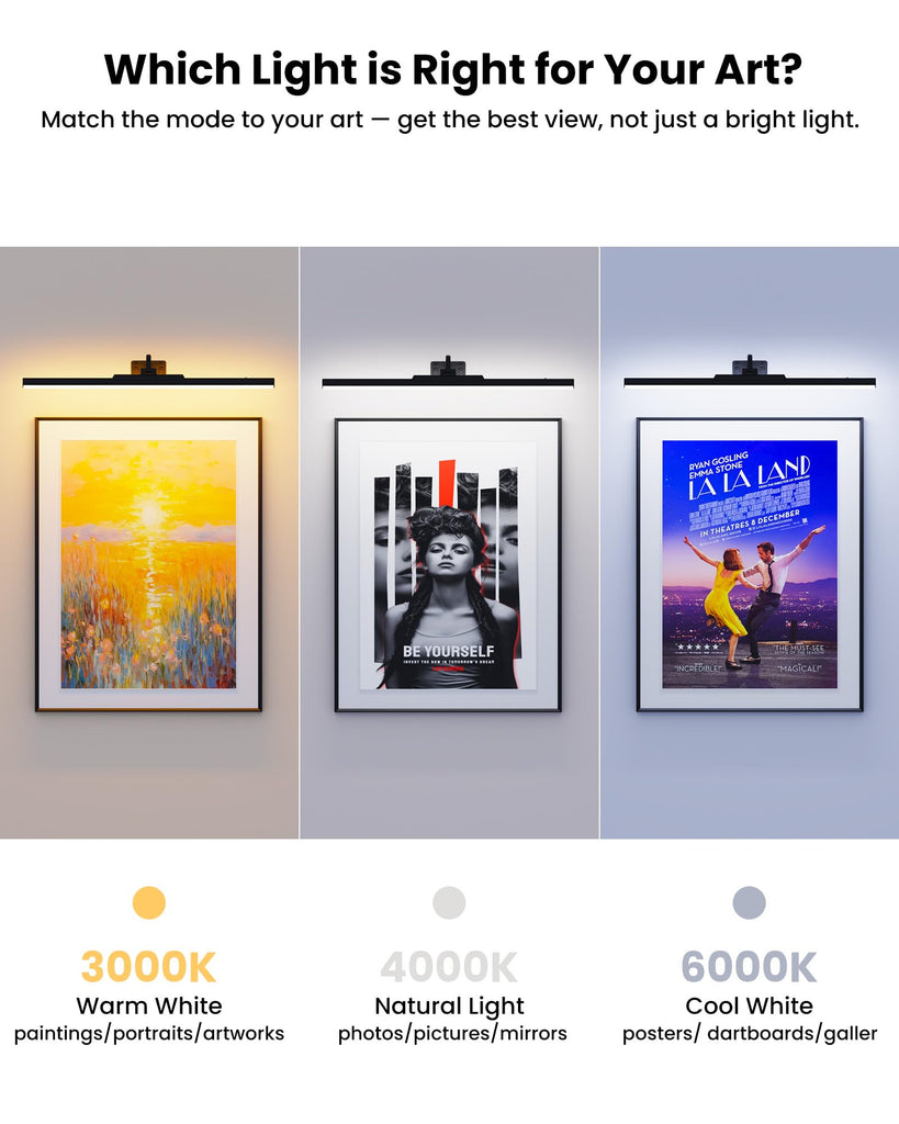 3Pack Picture Light for Wall Gallery Light 24 Inch Black