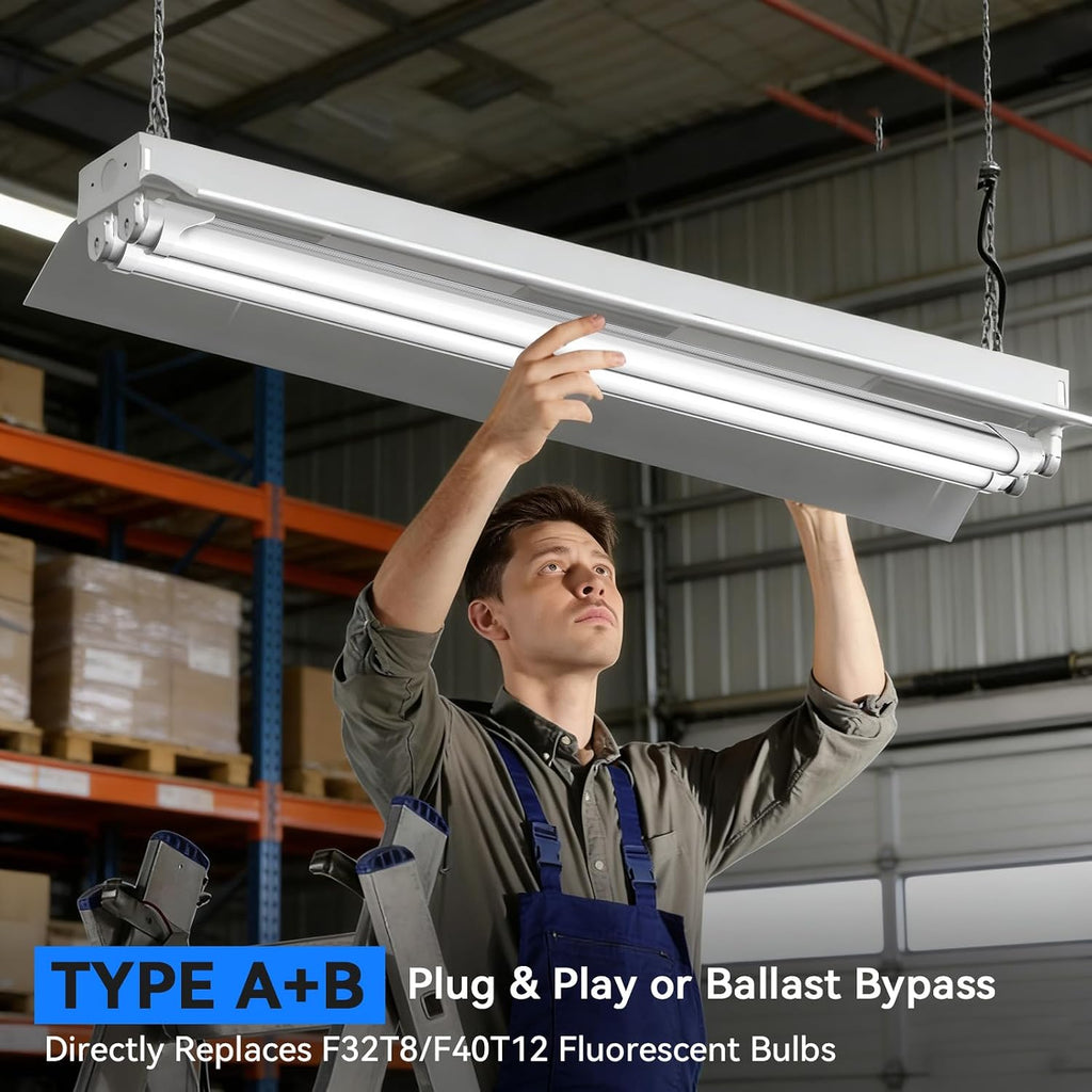 4 Pack T8 LED Bulbs 4 Foot, 24W 3200LM,6000K, Type A+B