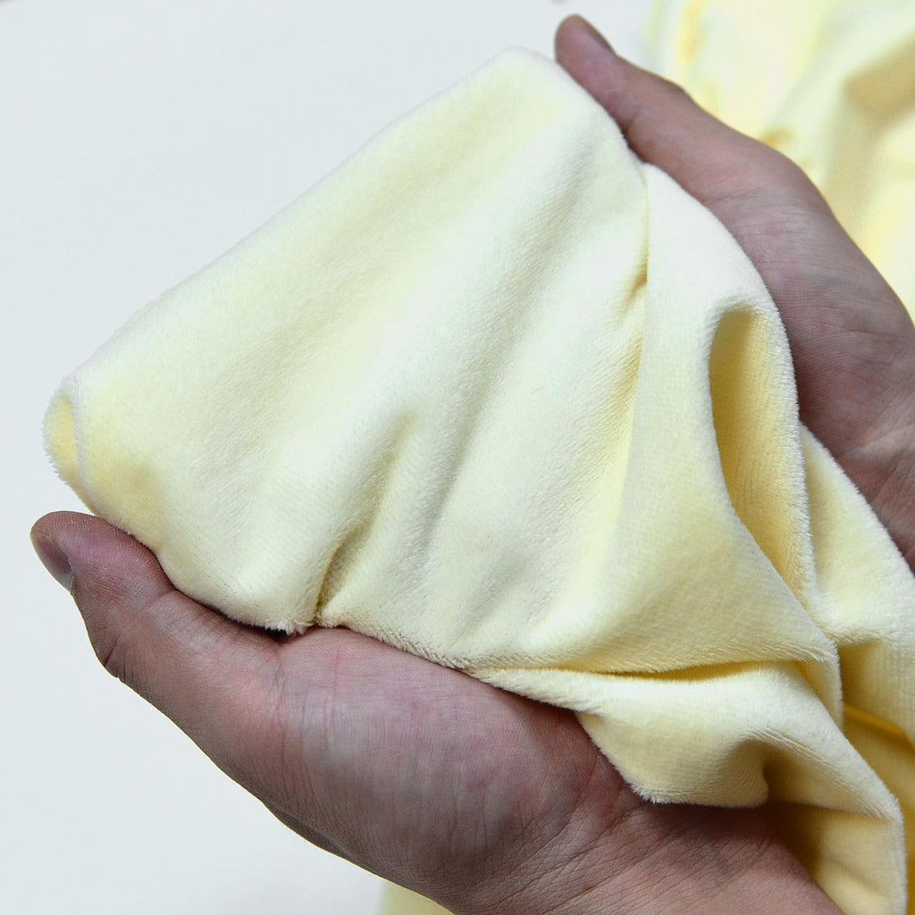 Light Yellow Minky Fabric by The Yard, 60" Wide, 1 Yard