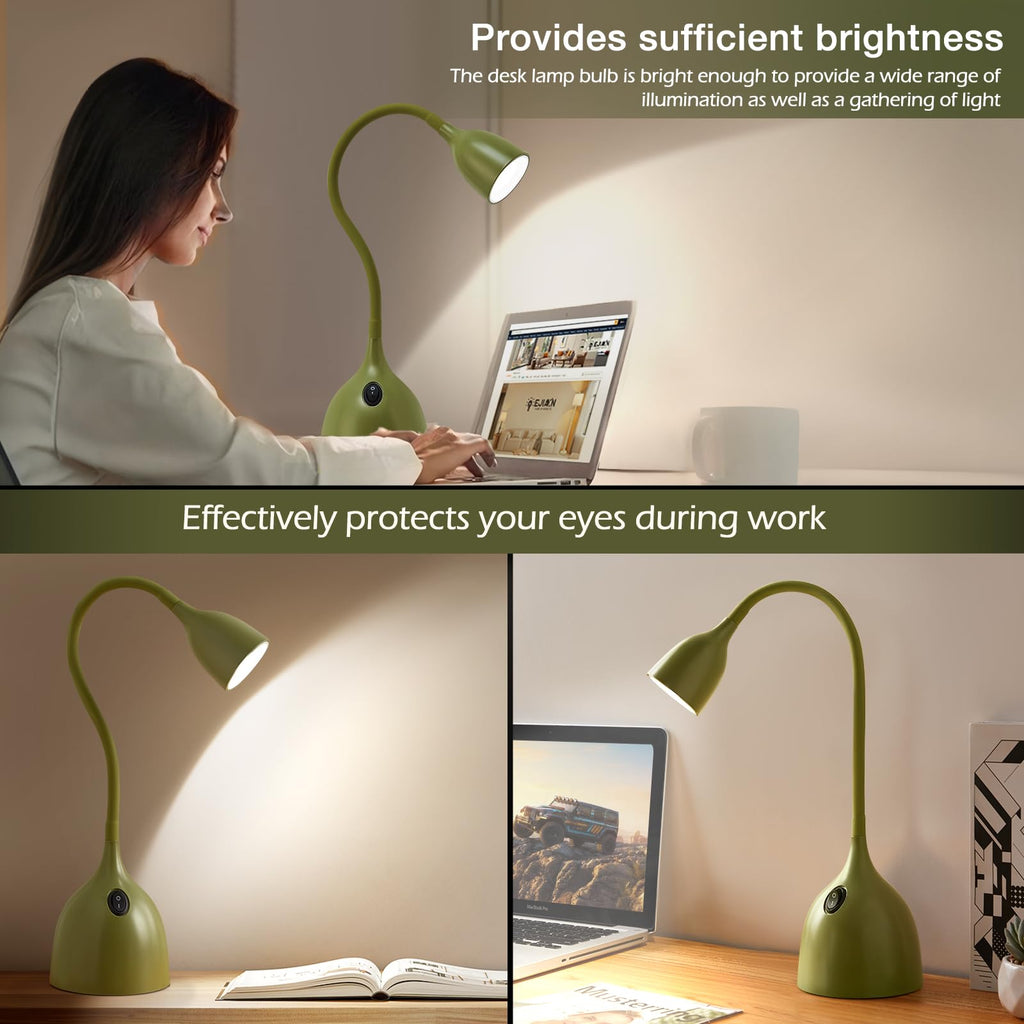 Desk Lamp for College Dorm Room - LED Reading Light, Green