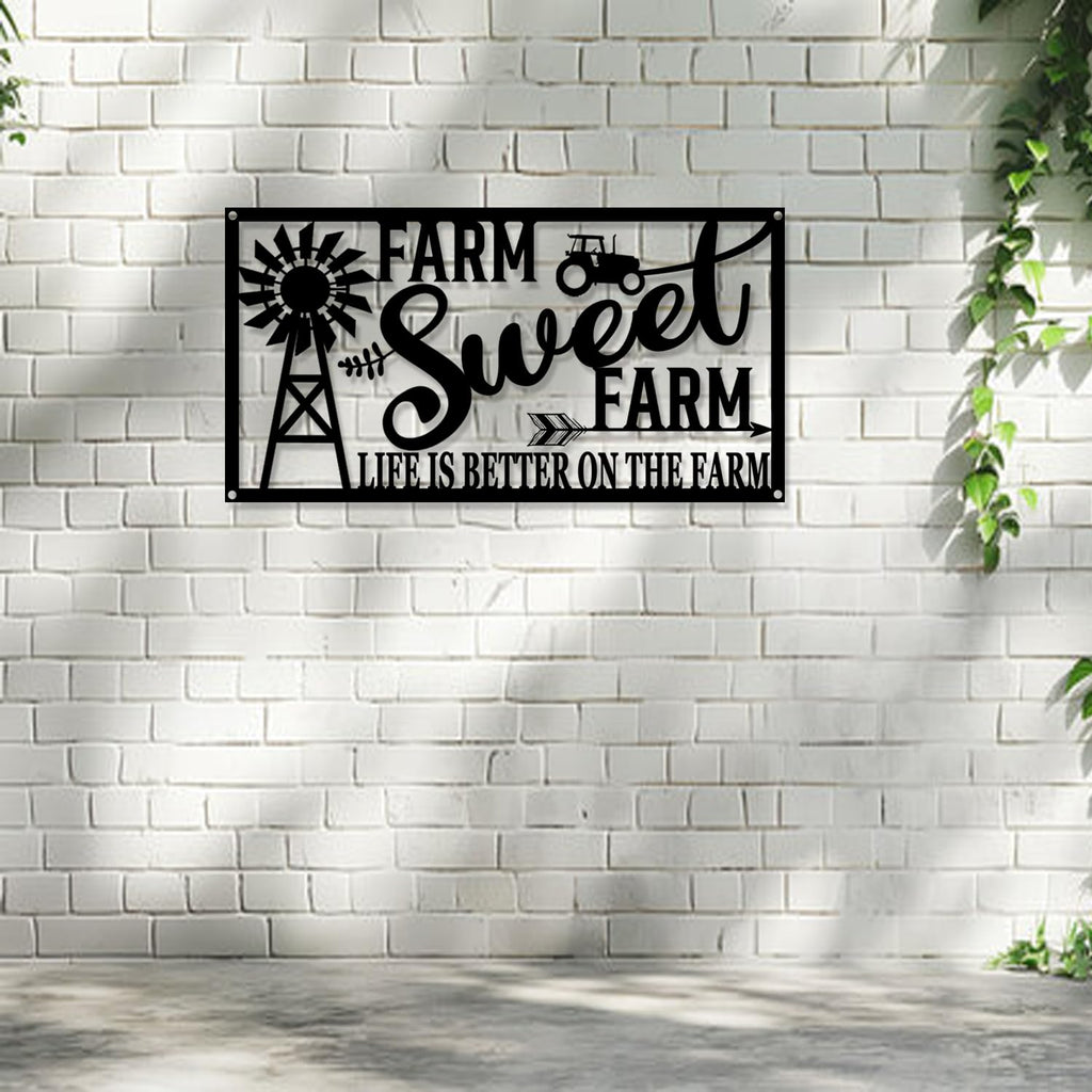 Metal Name Sign & Wall Art - Life Is Better On The Farm | Farmhouse Décor & Perfect Birthday/Christmas Gift For
