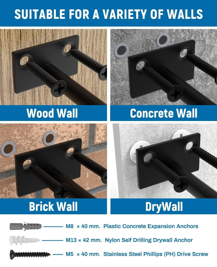 12-Pack 5 inch Floating Shelf Brackets, Hidden Shelf Bracket for Wood