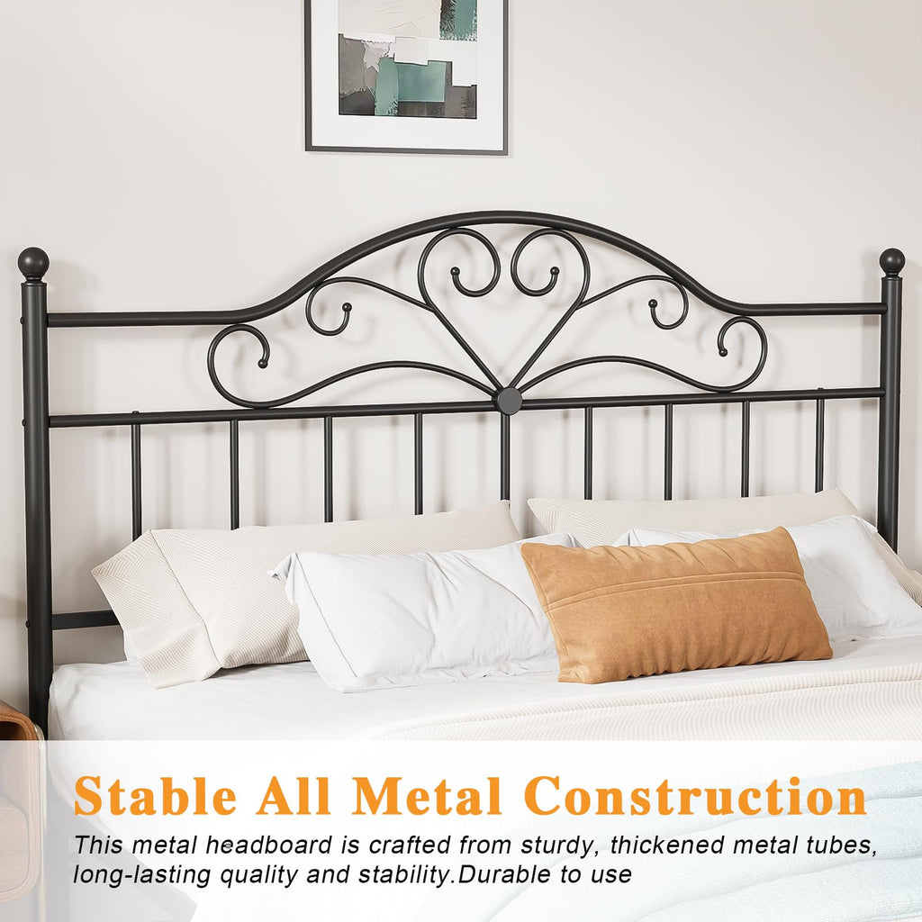Vintage Headboard for Bed Frame, Metal Headboard Only