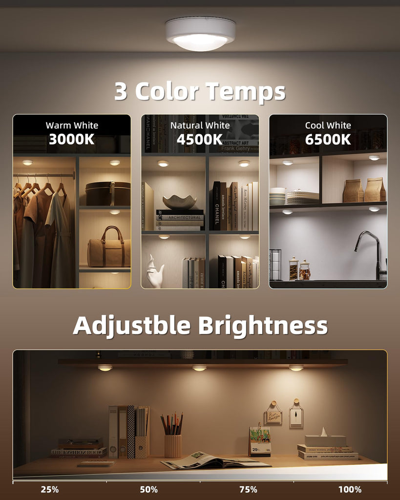 LED Puck Lights, Rechargeable Under Cabinet Lights