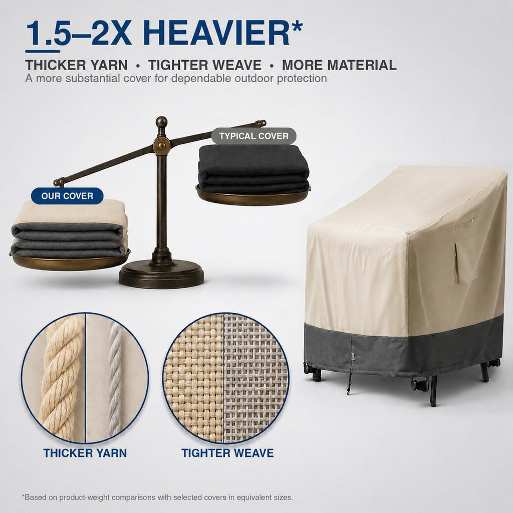 Extra Heavy Duty Outdoor Chair Covers Waterproof - 2 Pack Patio Furniture Covers for Outdoor Swivel/ Rocking Chair