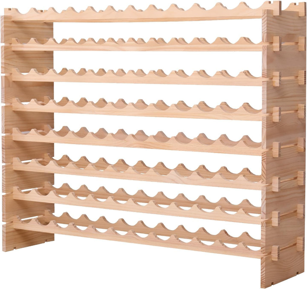 Wooden Stackable Storage Modular Wine Rack cabinet-96bottle Freestanding for Floor Wine Rack
