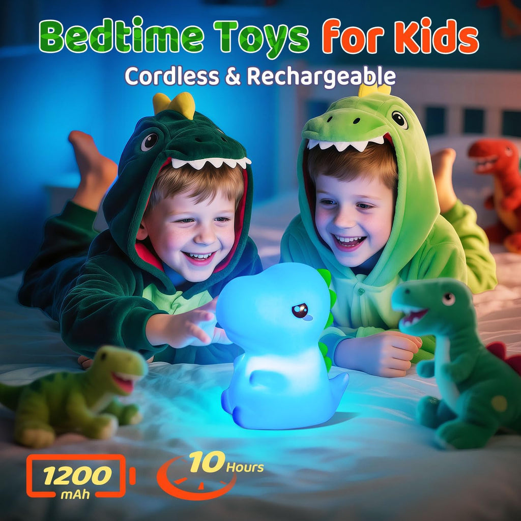 Dinosaur Toys for Kids 3-5, Remote 16 Colors Silicone Night Light for Kids