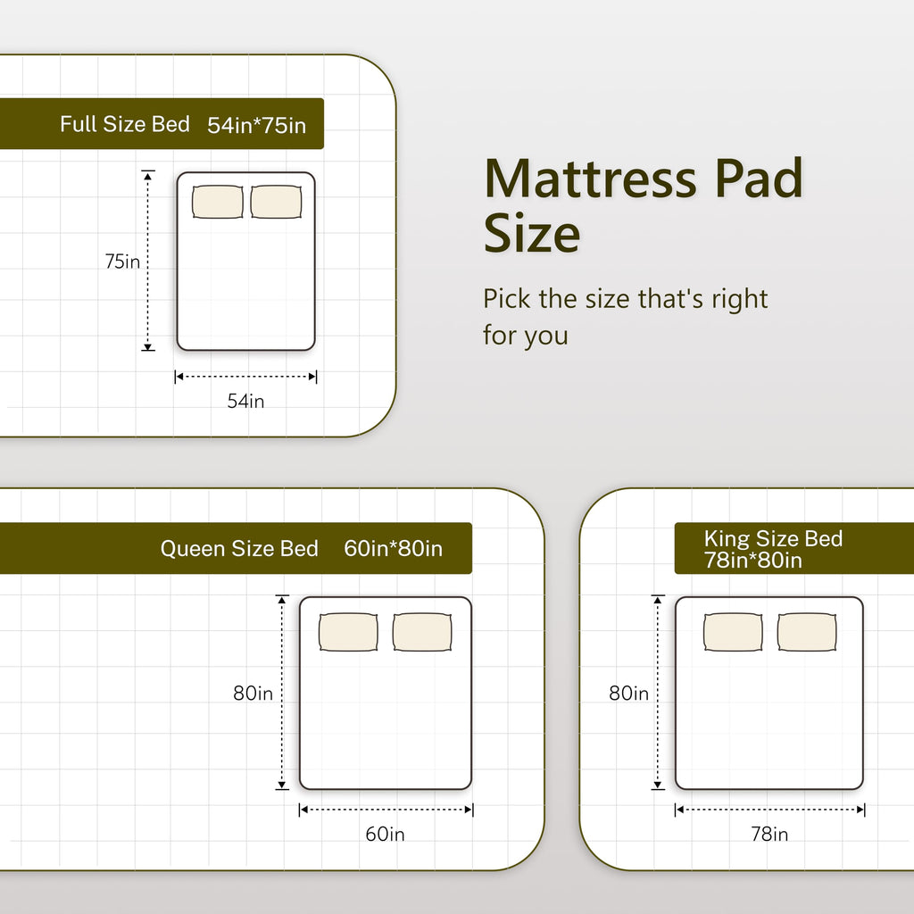 Heated Quilted Wave Mattress Pad, King Size Dual Control, Soft Bed Warmer, 10 Heat Settings, 1-12 Hours Auto-Off, Fast