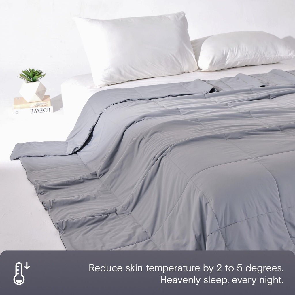 DOZ Lightweight Cooling Comforter, Cooling Blanket for Hot Sleepers and Night Sweats, Q-Max Over 0.4, Cool to The