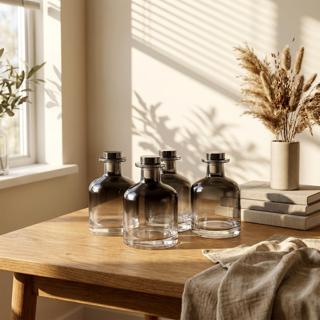 200ml Glass Bottle Reed Diffuser Bottles Fragrance Accessories 4pcs