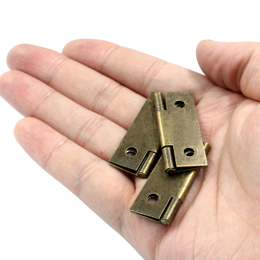 Door Hinge, 1.5 Inch, Antique Bronze, 24 Pack