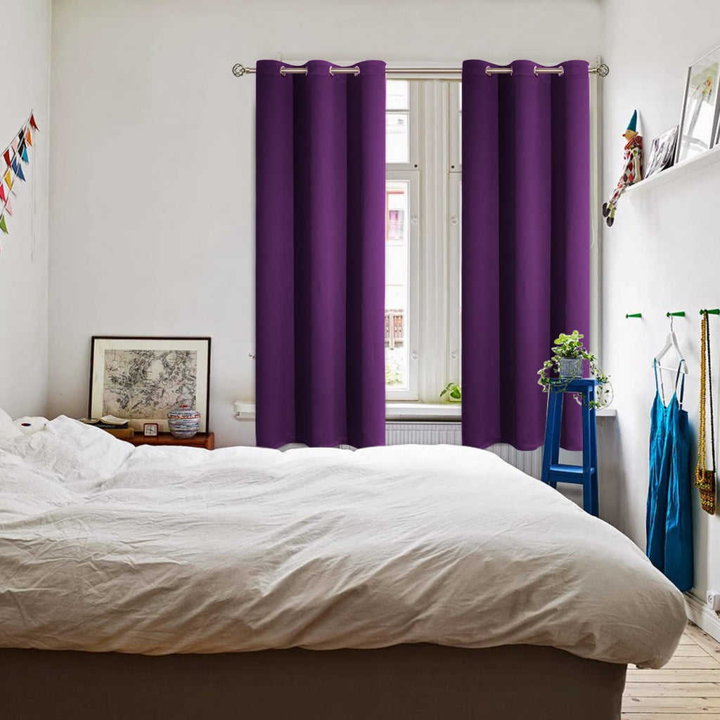 Purple Blackout Curtains 72 Inch Long - 2 Panels
