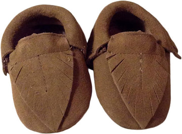 Genuine Leather Soft Sole Baby Moccasin Infant, Toddler (18-24months, Tan Suede Feather)