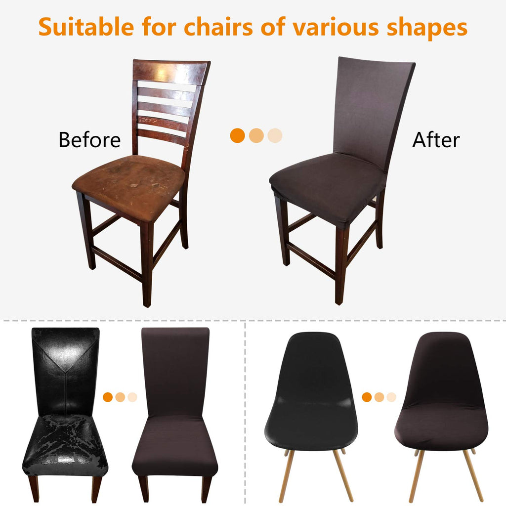 4 Pack Super Fit Stretch Removable Washable Short Dining Chair Protector Cover Seat Slipcover, Ceremony, Banquet