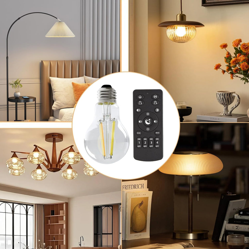 Smart Light Bulbs,Remote Control LED Light Bulb,Vintage Edison Bulbs Remote Control,800LM 6W (60W