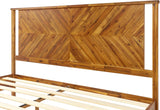 Vivian 14 Inch Deluxe Bed Frame with Headboard, Rustic & Scandinavian Style with Solid Acacia Wood