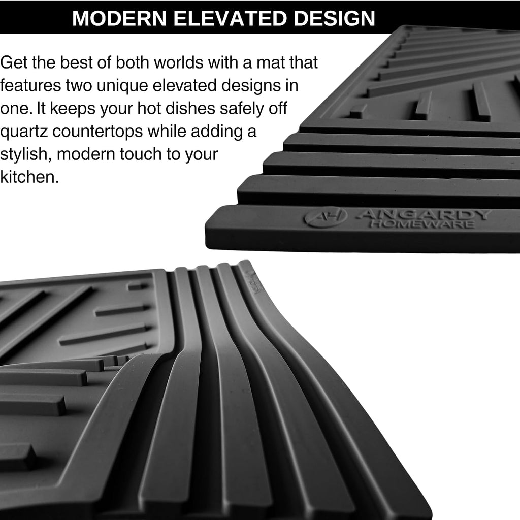 Large Silicone Trivet 16in x 12in hot Pads countertops mat with Modern Design, Heat Resistant for Hot Dishes, Dish
